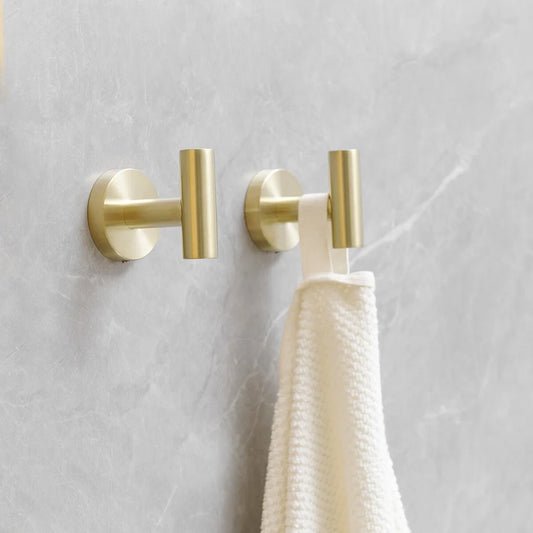 Bathroom Robe Hook Round Towel Hook in Stainless Steel(2-Pack)