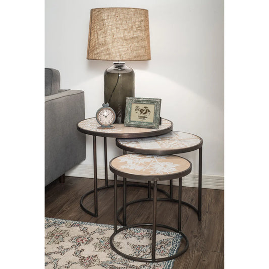 Pewter Mantel Clock with Birds
